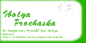 ibolya prochaska business card